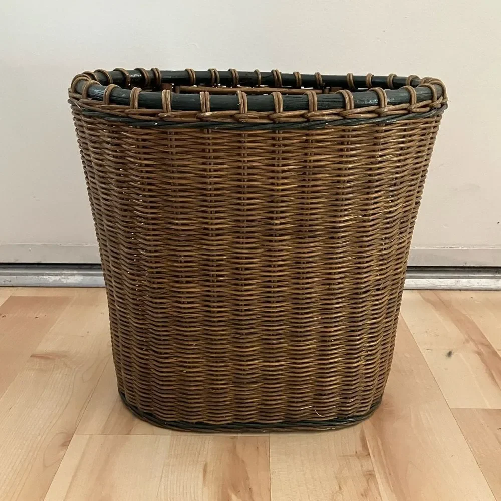 Wicker Basket Trash Basket